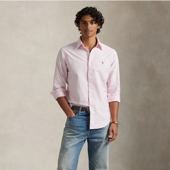 Ralph Lauren Light Pink Button Down Cotton Shirt Size Medium - Picture 1 of 13